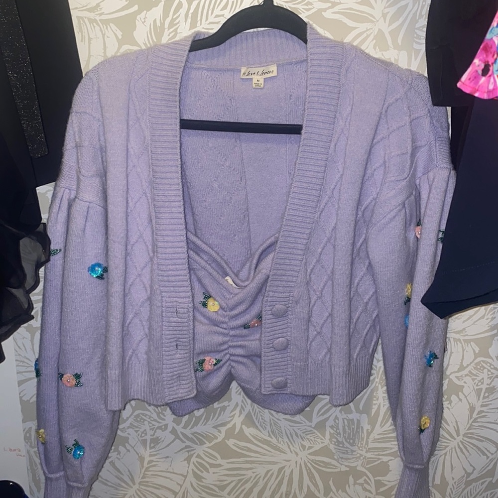 Cardigan crop top set